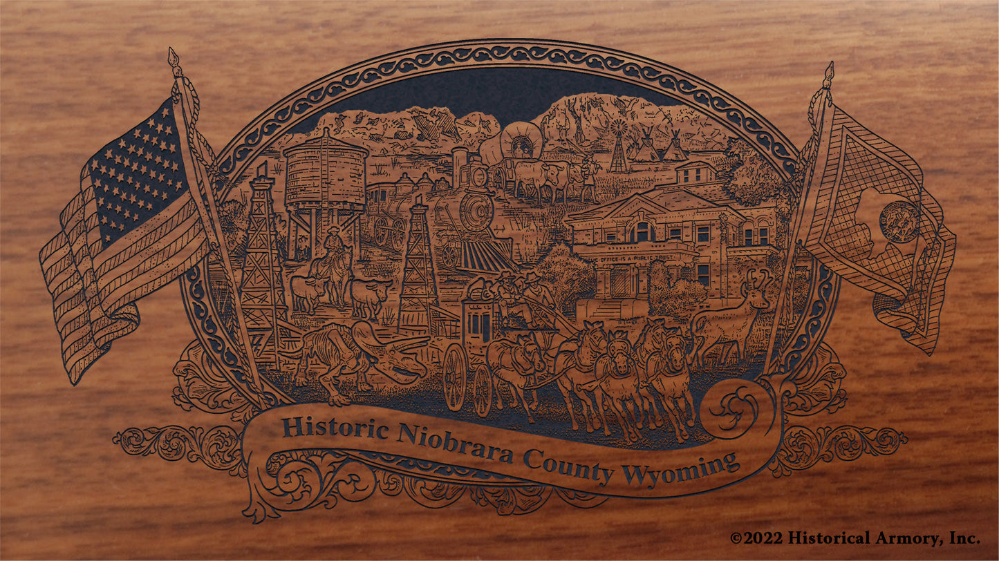 Niobrara County Wyoming Engraved Rifle Buttstock