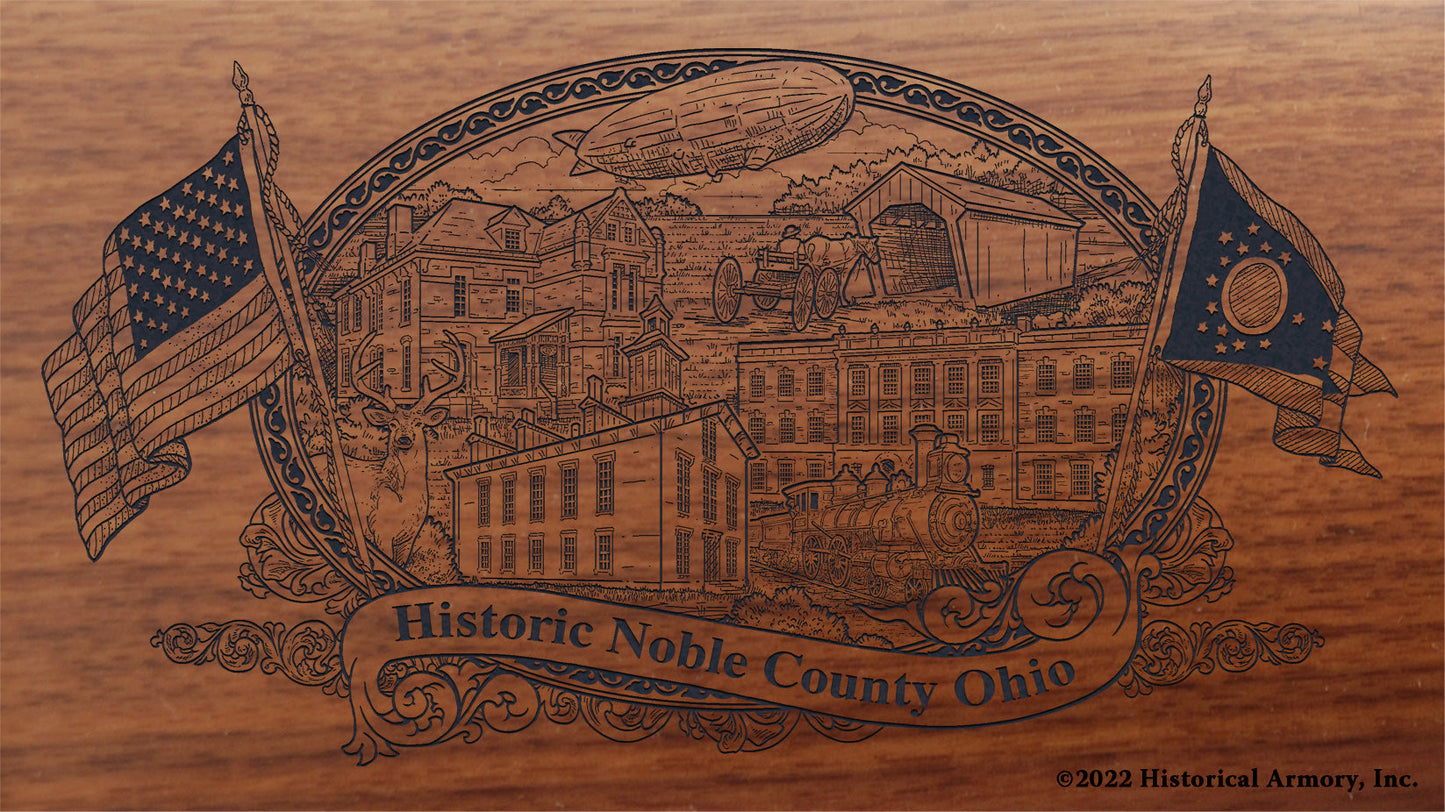 Noble County Ohio Engraved Rifle Buttstock