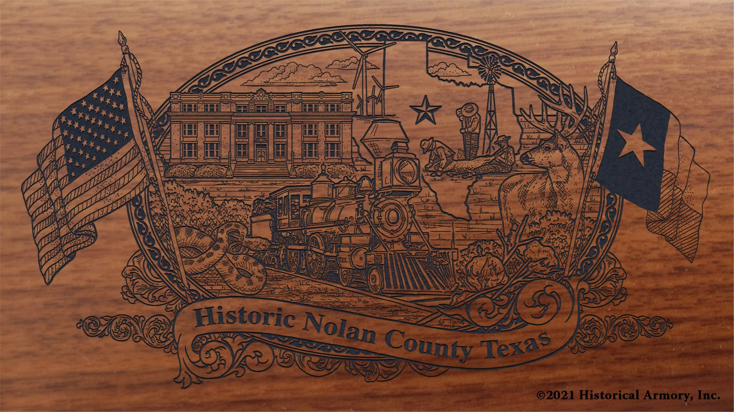Engraved artwork | History of Nolan County Texas | Historical Armory