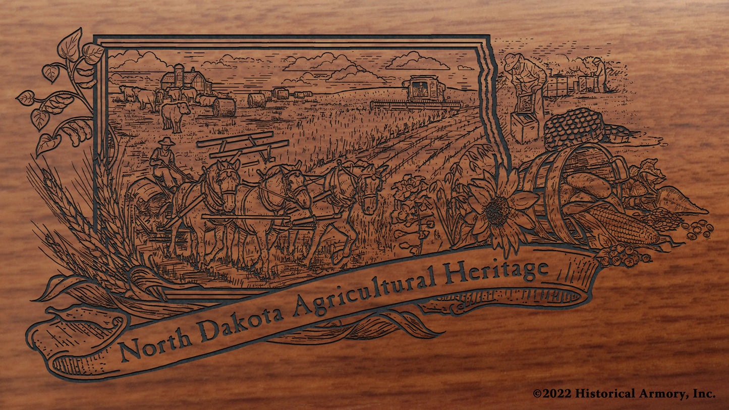 North Dakota Agricultural Heritage Engraved Rifle Buttstock