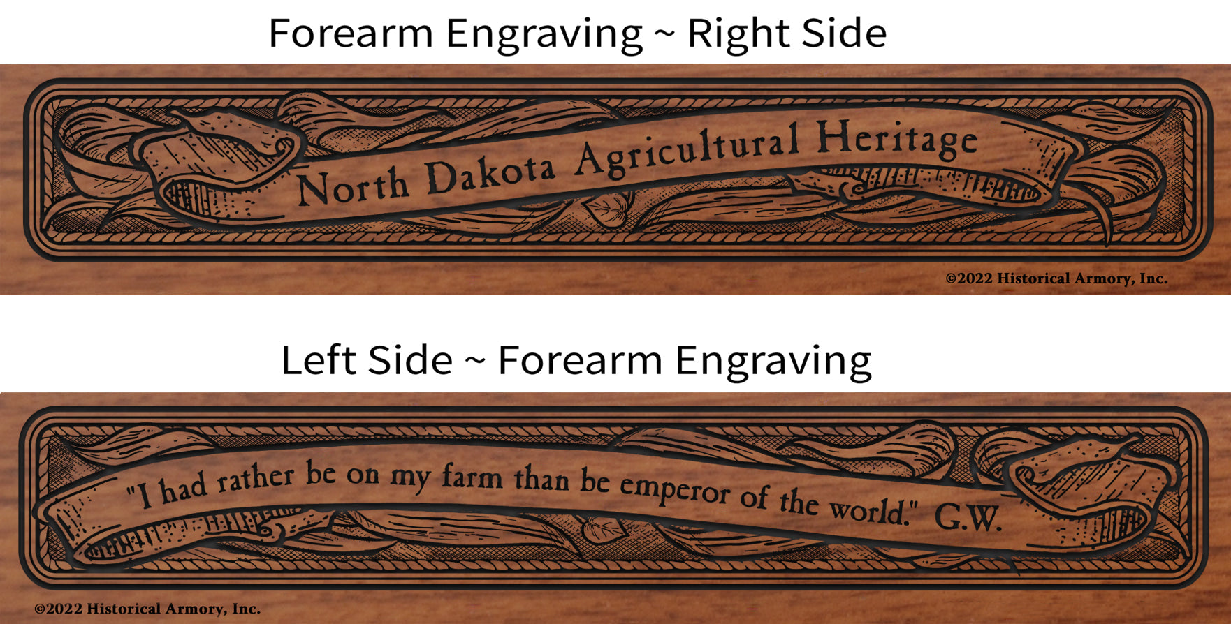 North Dakota Agricultural Heritage Engraved Rifle Forearm