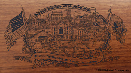 Northumberland County Pennsylvania Engraved Rifle Buttstock