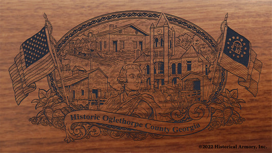 Oglethorpe County Georgia Engraved Rifle Buttstock