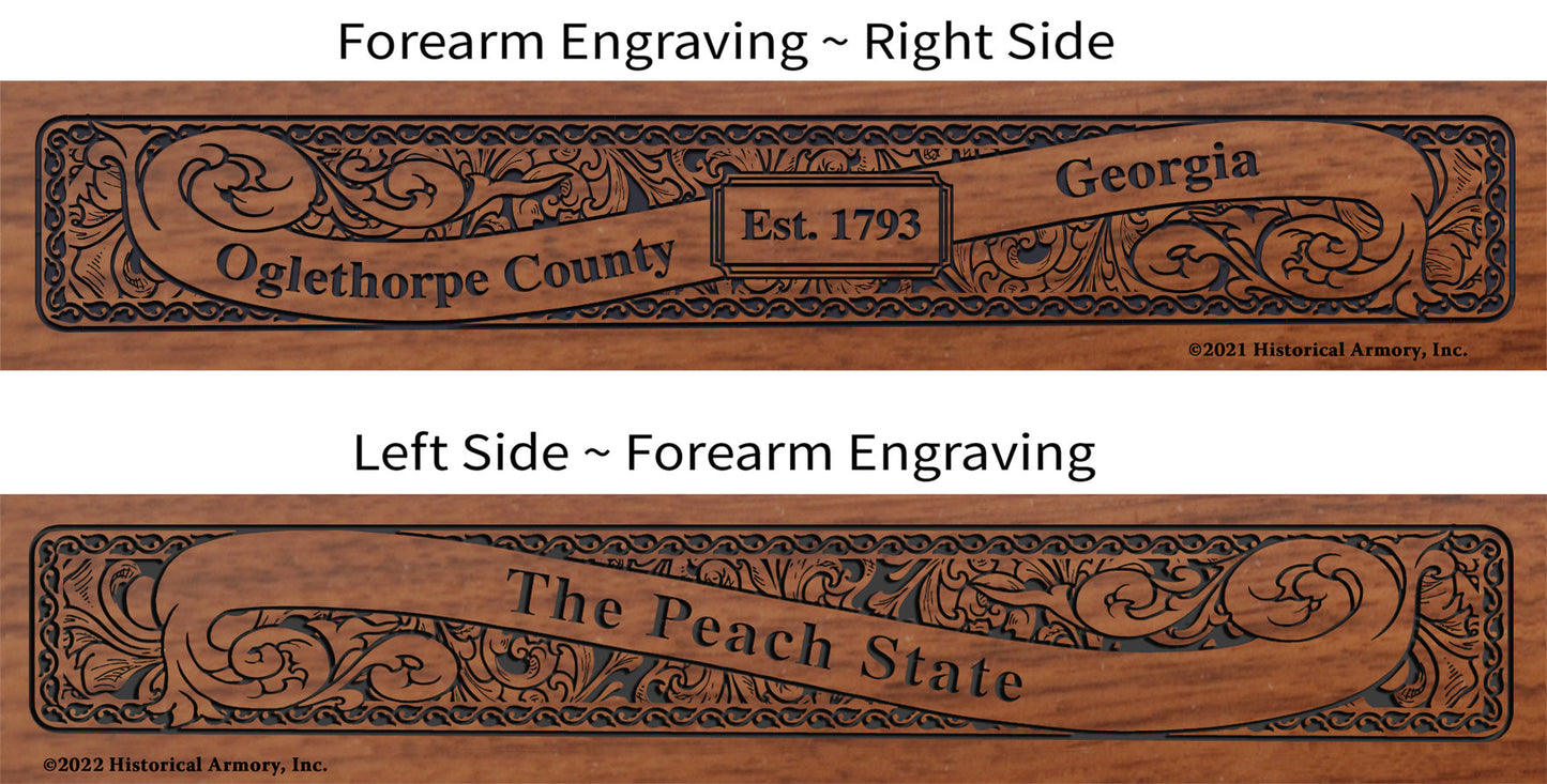Oglethorpe County Georgia Establishment and Motto History Engraved Rifle Forearm