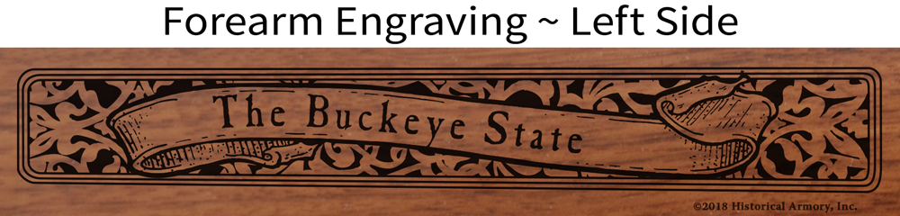 Ohio State Pride Engraved Henry Rifle - Forearm Detail