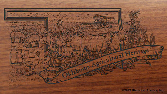 Oklahoma Agricultural Heritage Engraved Rifle Buttstock