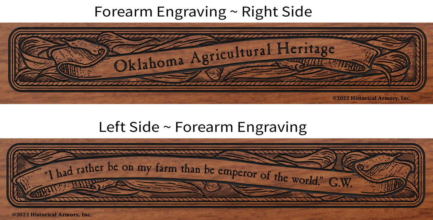 Oklahoma Agricultural Heritage Engraved Rifle Forearm