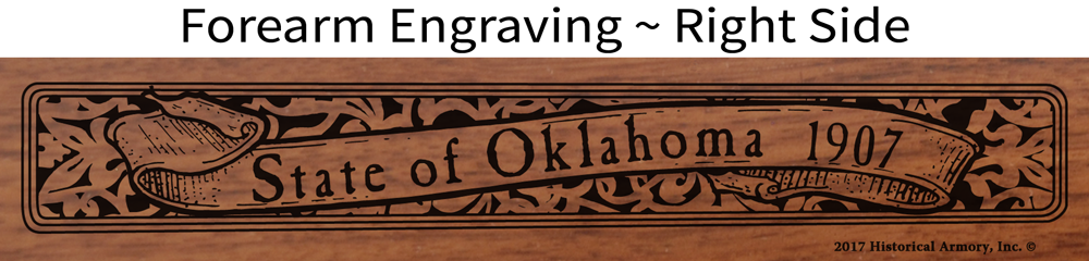 Oklahoma State Pride Engraved Henry Rifle - Forearm Detail