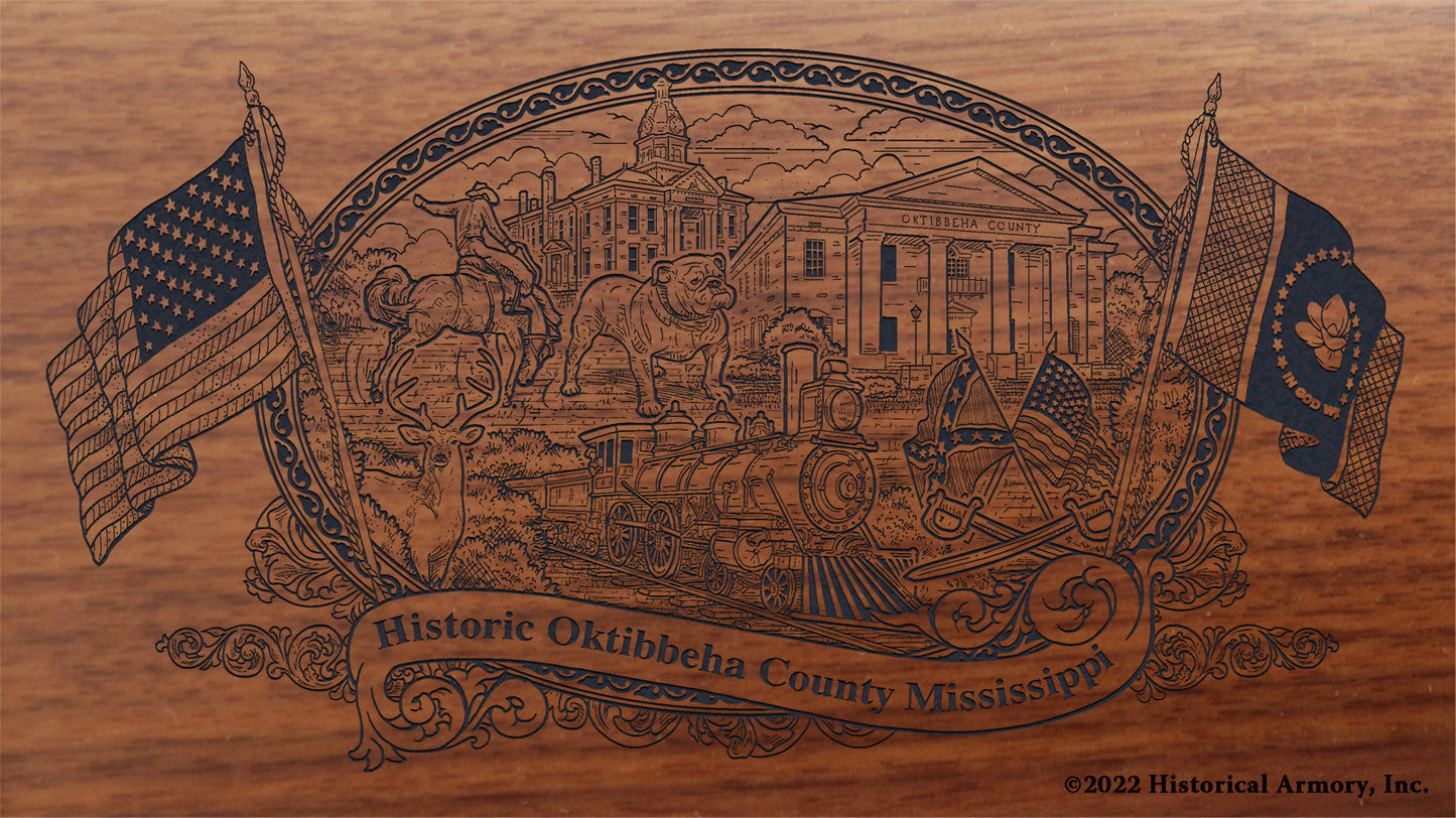 Oktibbeha County Mississippi Engraved Rifle Buttstock