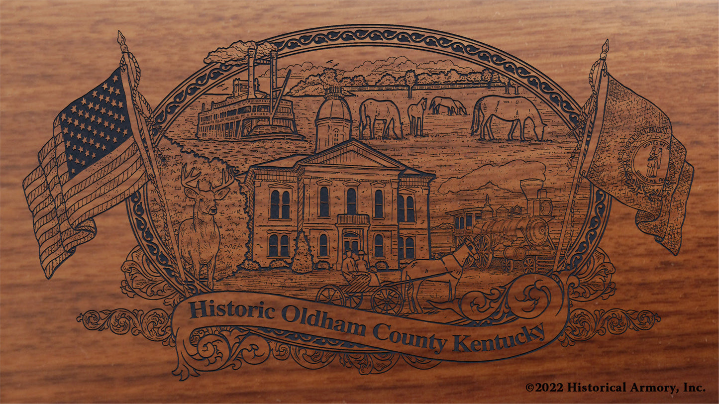 Oldham County Kentucky Engraved Rifle Buttstock