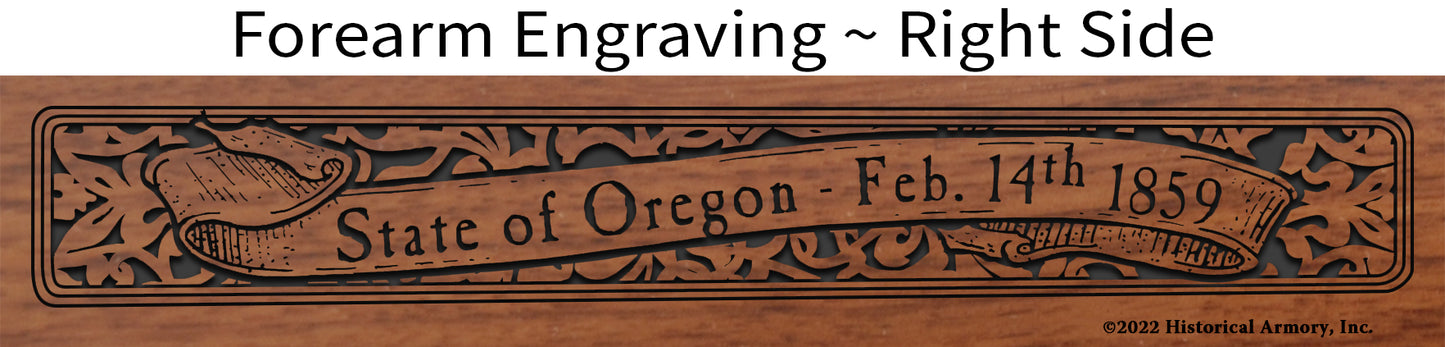 Oregon State Pride Engraved Henry Rifle - Forearm Detail