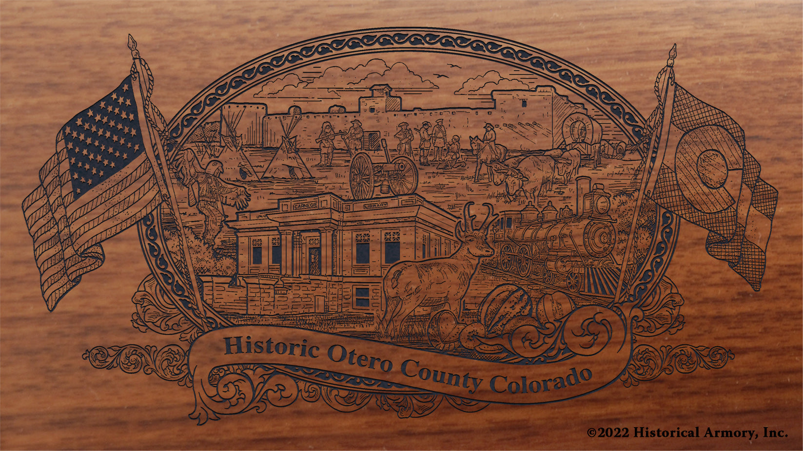 Otero County Colorado Engraved Rifle Buttstock