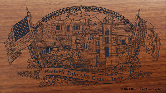Palo Alto County Iowa Engraved Rifle Buttstock