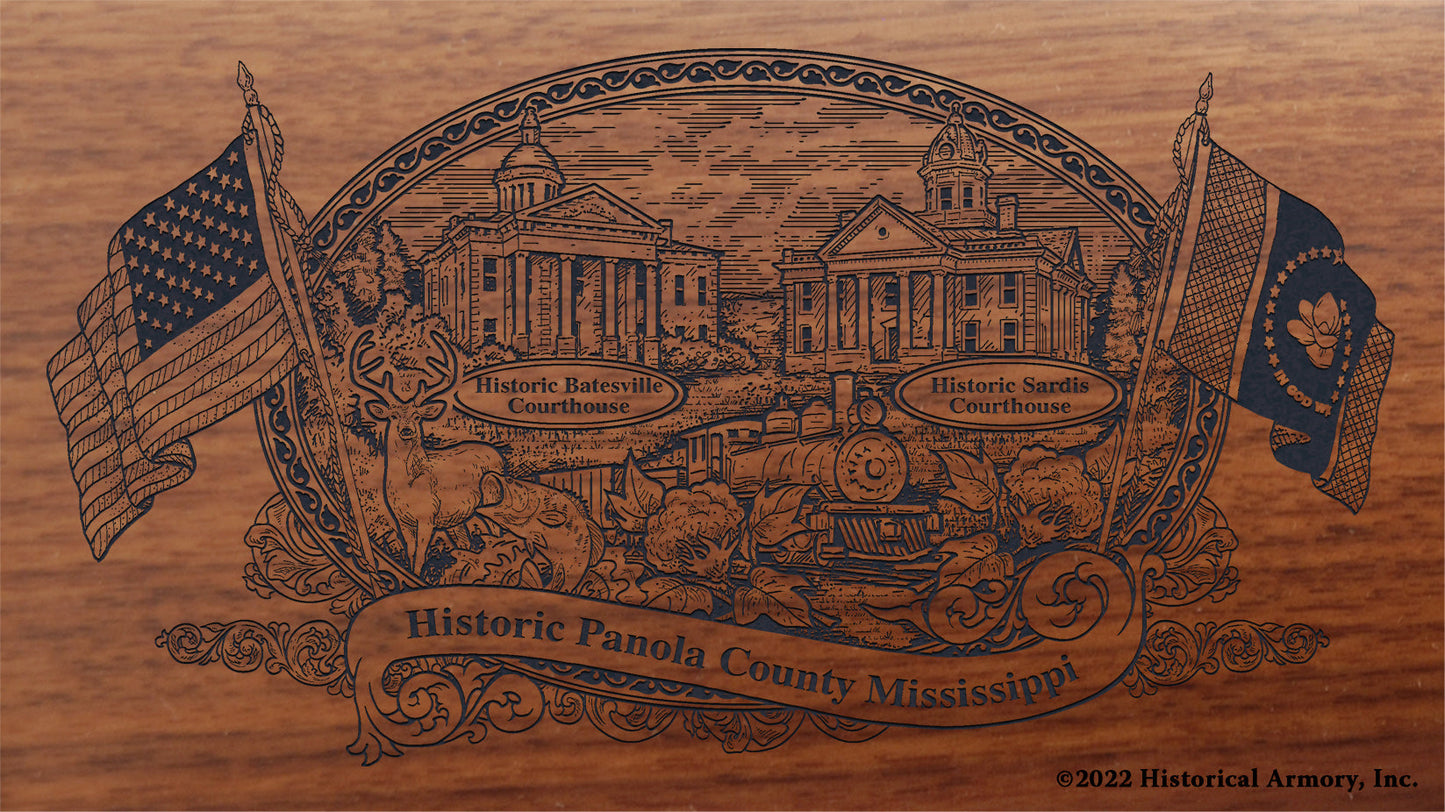 Panola County Mississippi Engraved Rifle Buttstock