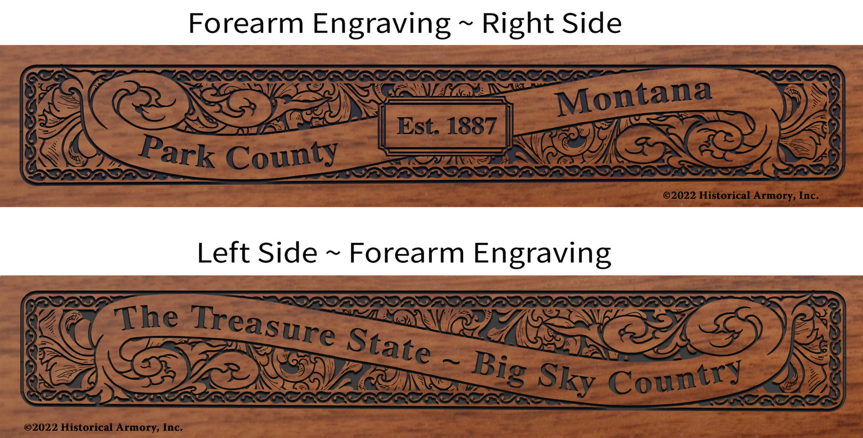 Park County Montana Engraved Rifle Forearm