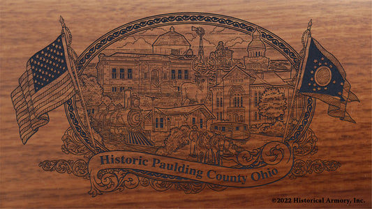 Paulding County Ohio Engraved Rifle Buttstock