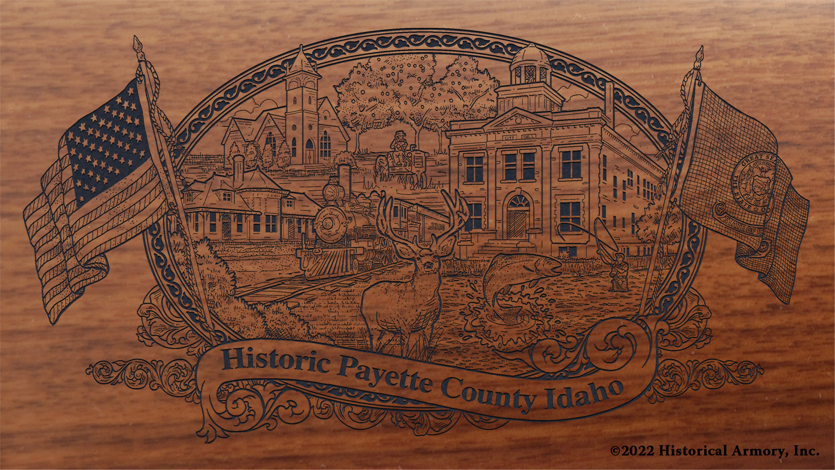 Payette County Idaho Engraved Rifle Buttstock