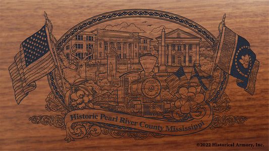 Pearl River County Mississippi Engraved Rifle Buttstock
