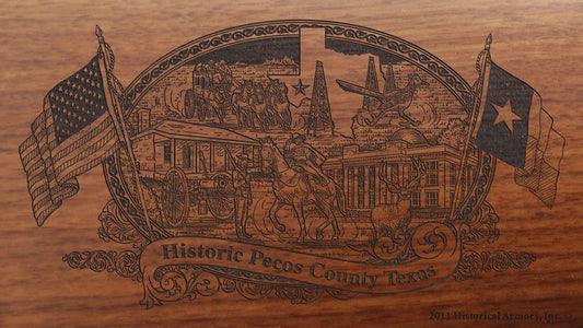 pecos county texas engraved rifle buttstock