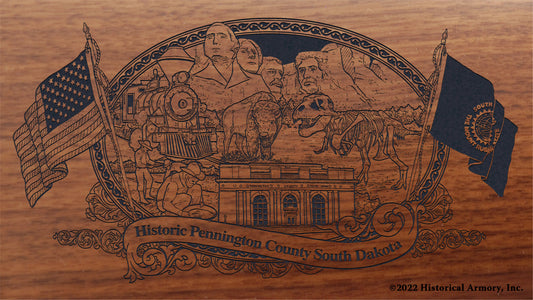 Pennington County South Dakota Engraved Rifle Buttstock