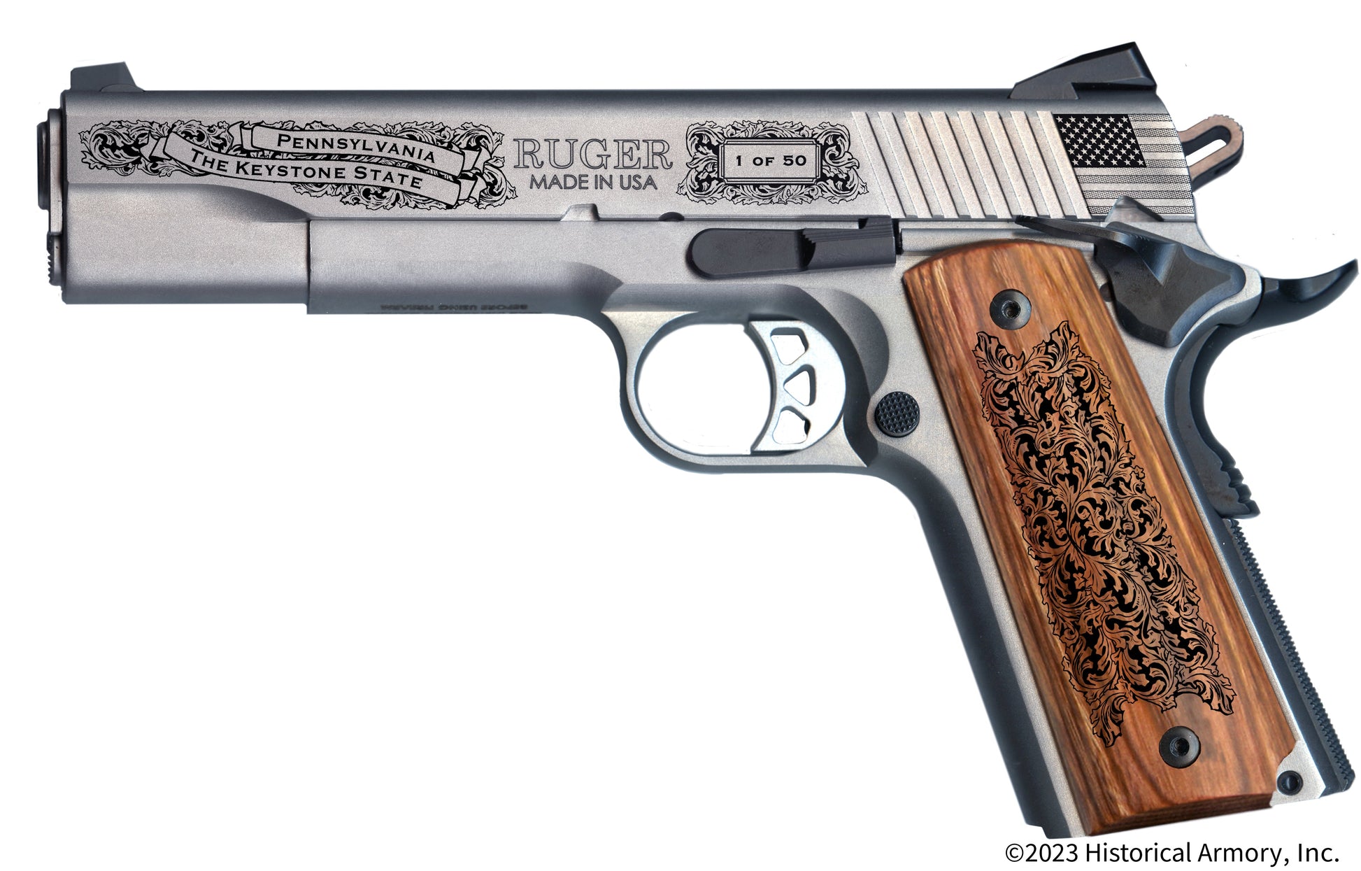 Snyder County Pennsylvania Engraved .45 Auto Ruger 1911