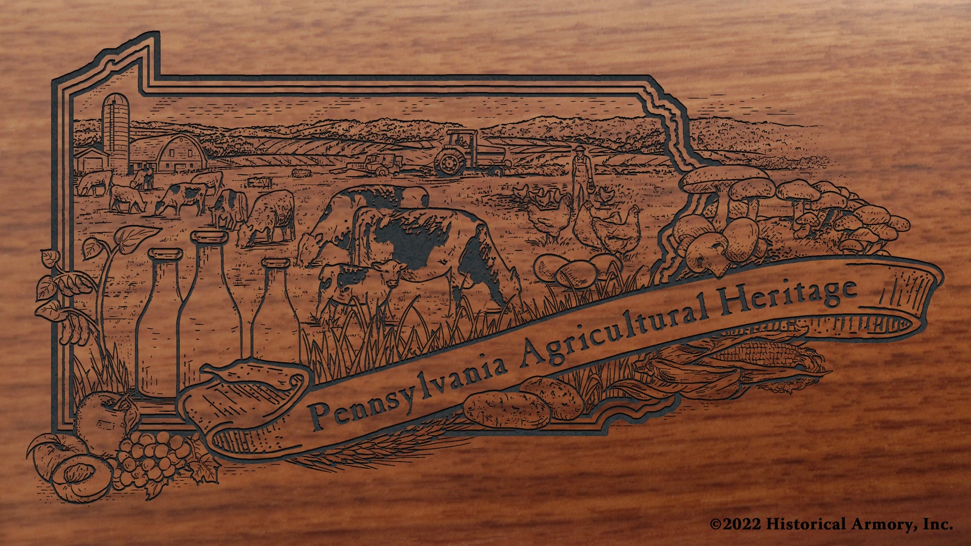 Pennsylvania Agricultural Heritage Engraved Rifle Buttstock