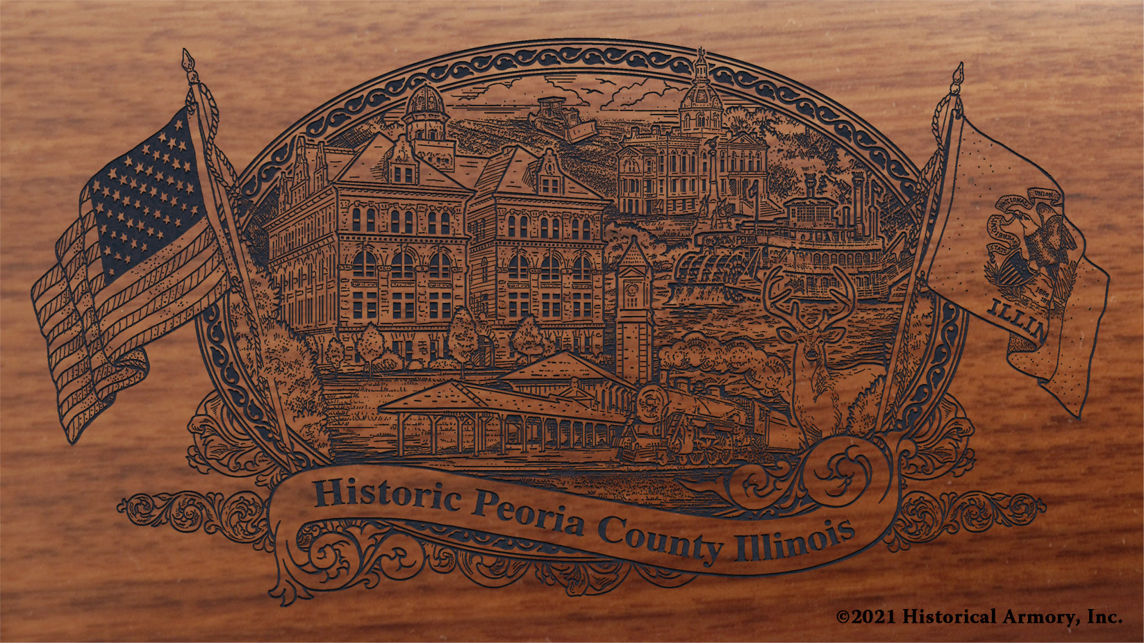 Engraved artwork | History of Peoria County Illinois | Historical Armory