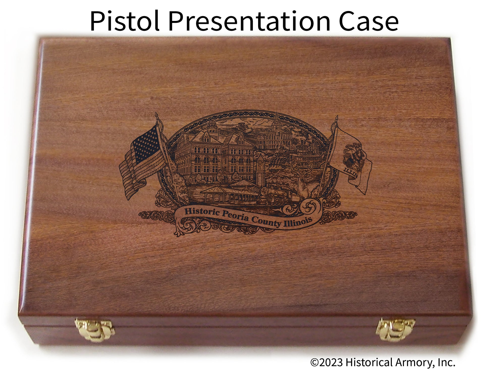 Peoria County Illinois Engraved .45 Auto Ruger 1911 Presentation Case