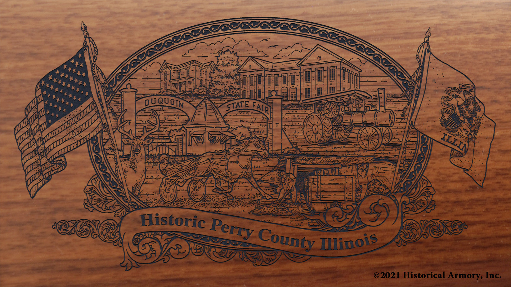 Engraved artwork | History of Perry County Illinois | Historical Armory