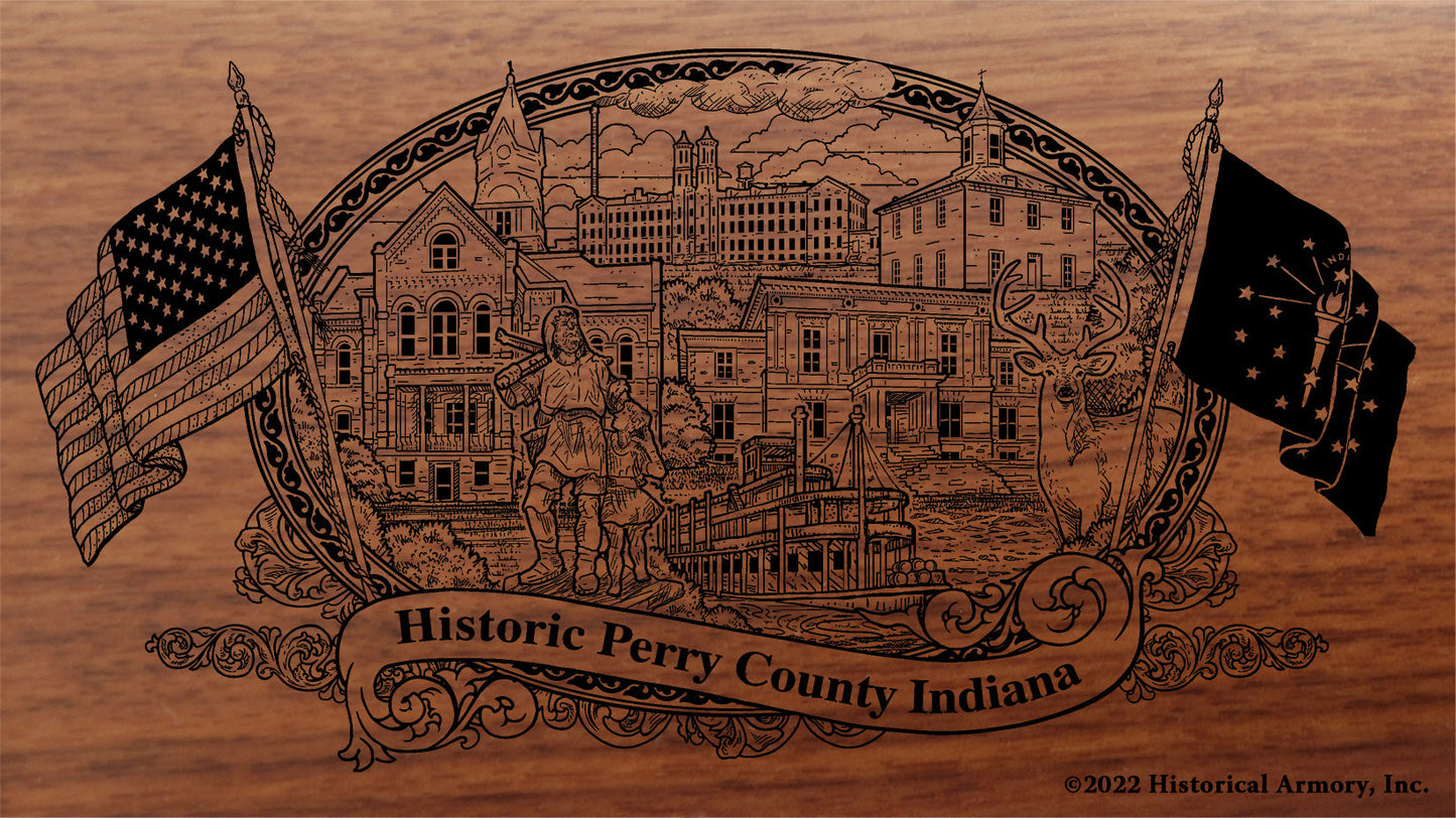 Perry County Indiana Engraved Rifle Buttstock