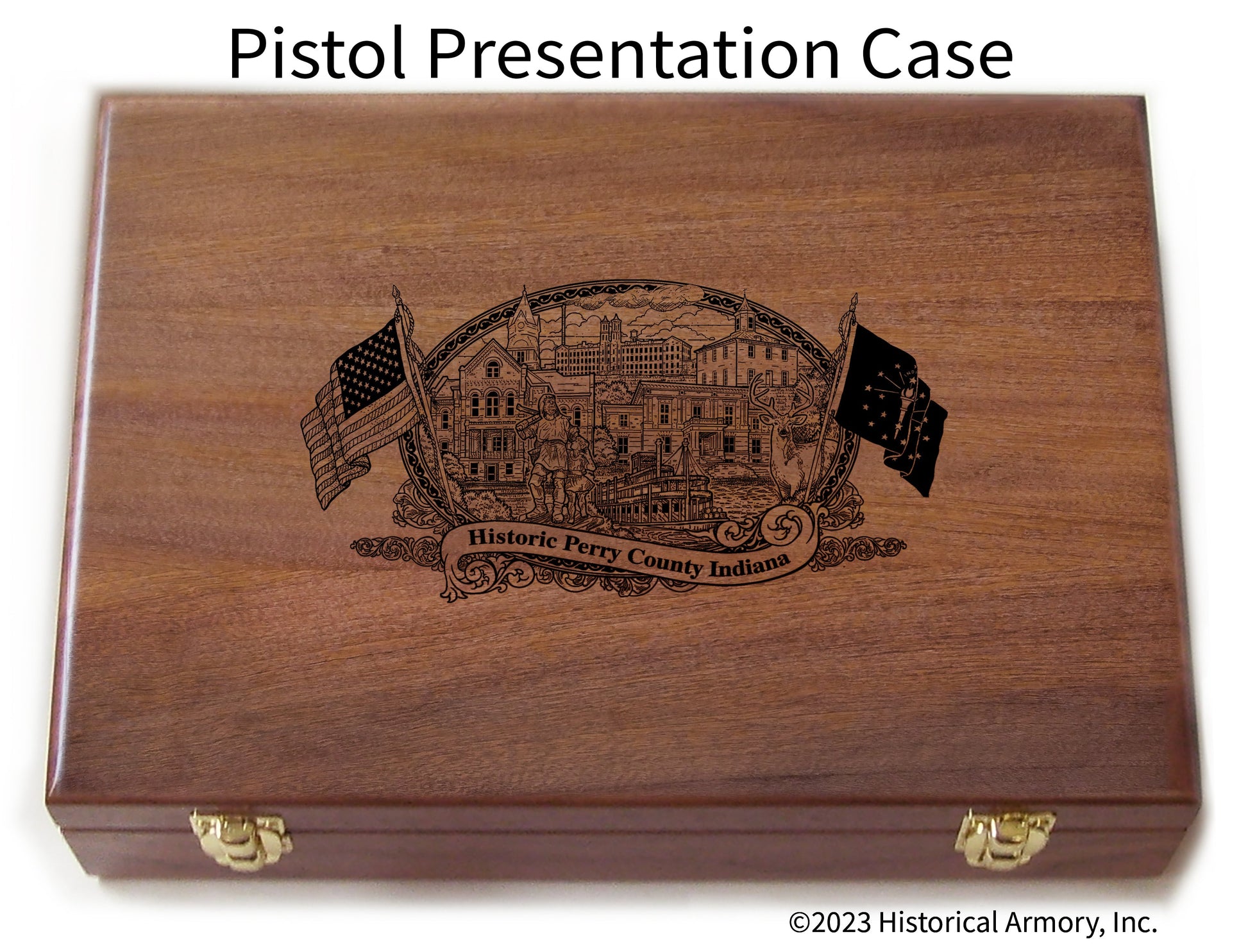 Perry County Indiana Engraved .45 Auto Ruger 1911 Presentation Case