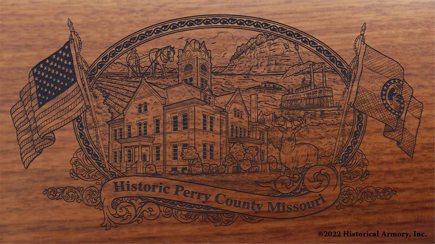 Perry County Missouri Engraved Rifle Buttstock