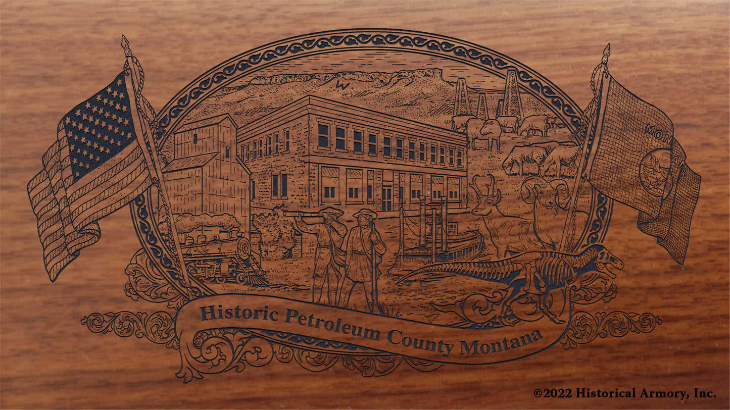 Petroleum County Montana Engraved Rifle Buttstock