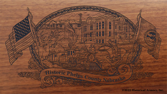 Phelps County Nebraska Engraved Rifle Buttstock