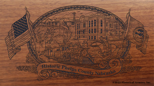 Phelps County Nebraska Engraved Rifle Buttstock