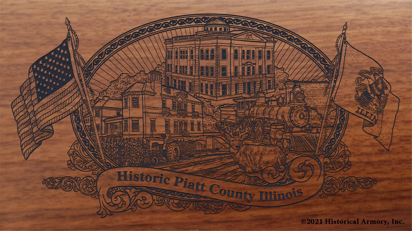 Engraved artwork | History of Piatt County Illinois | Historical Armory