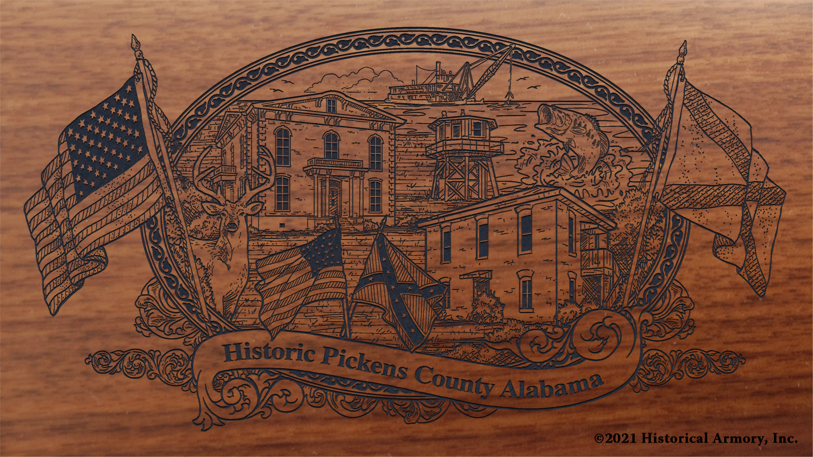 Engraved artwork | History of Pickens  County Alabama | Historical Armory