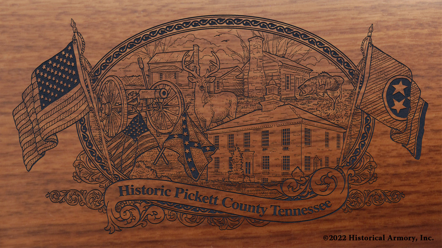 Pickett County Tennessee Engraved Rifle Buttstock