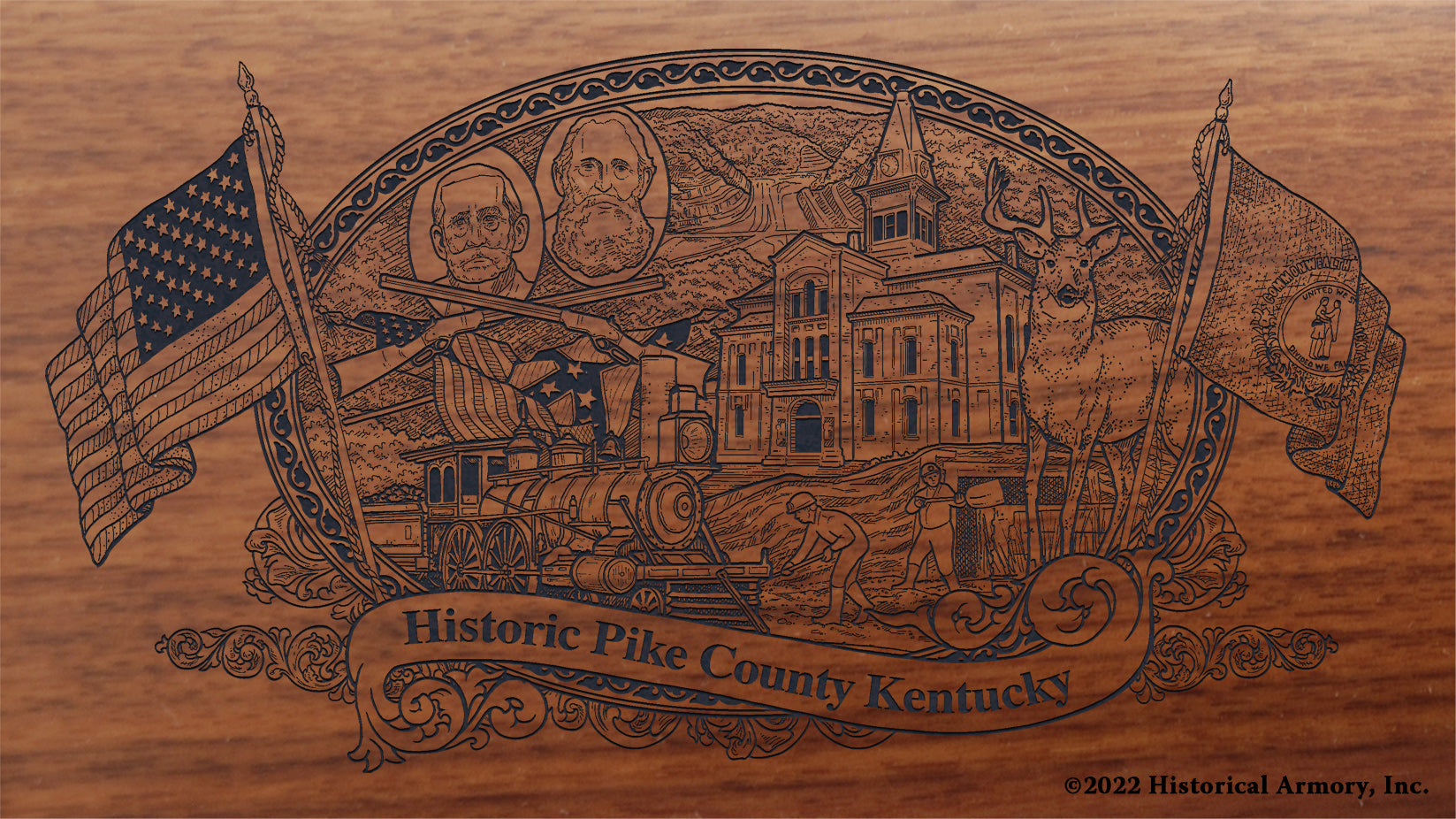 Pike County Kentucky Engraved Rifle Buttstock