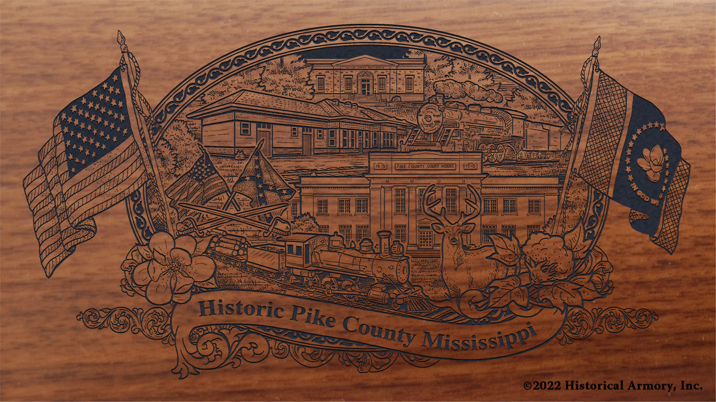 Pike County Mississippi Engraved Rifle Buttstock