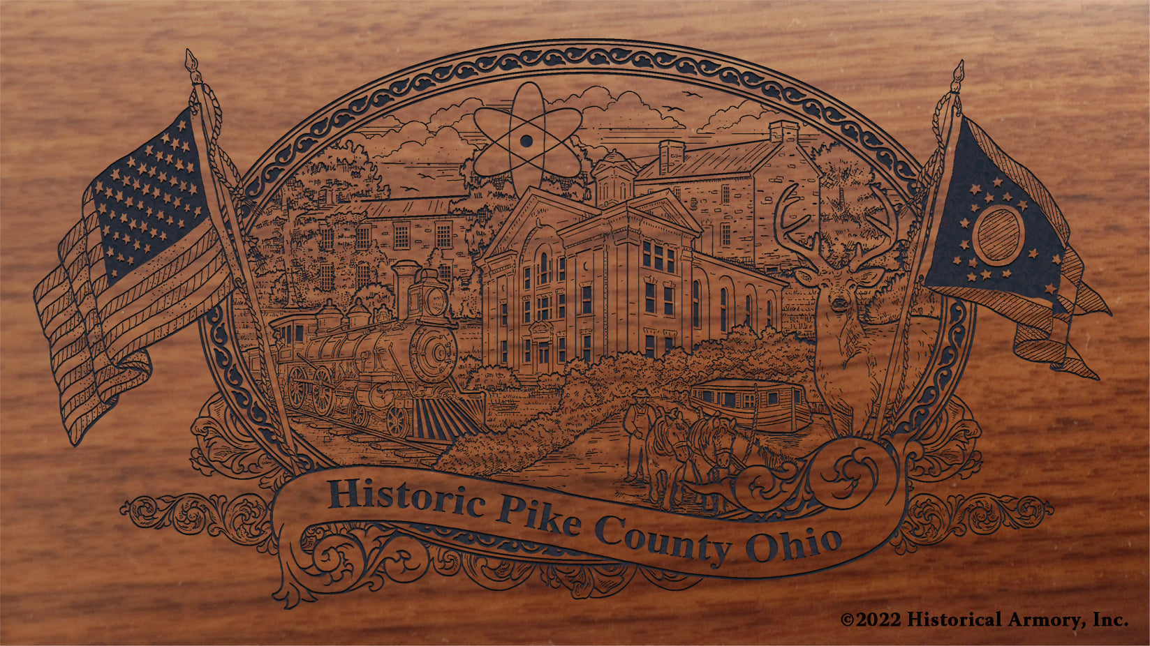 Pike County Ohio Engraved Rifle Buttstock