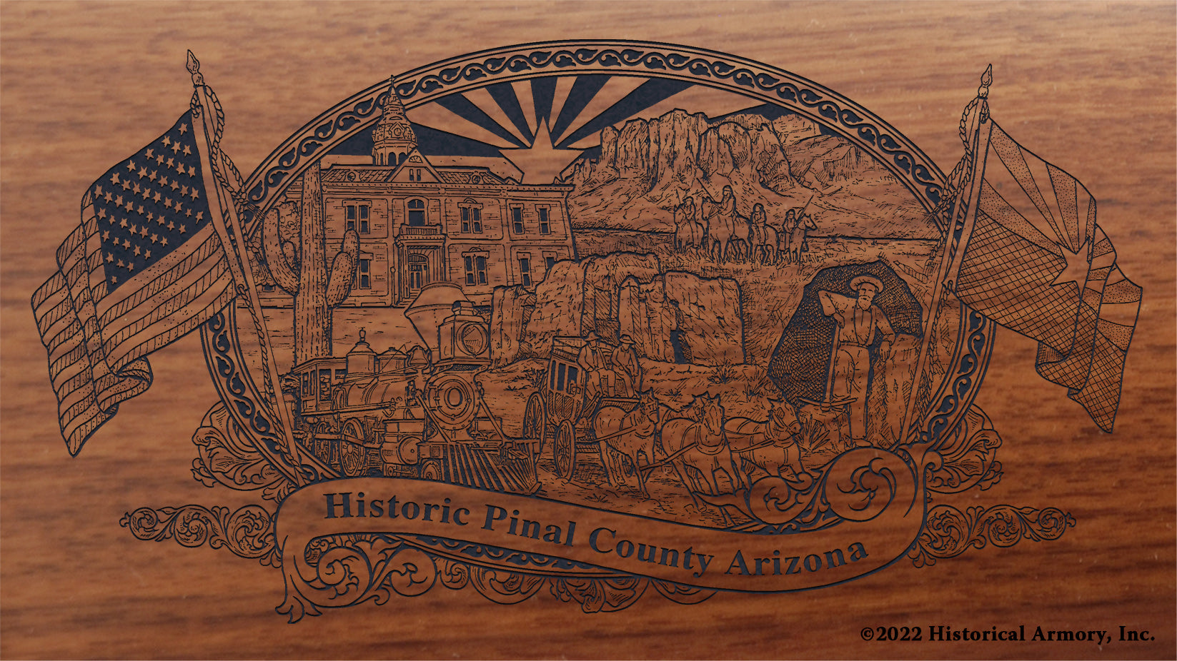 Pinal County Arizona Engraved Rifle Buttstock