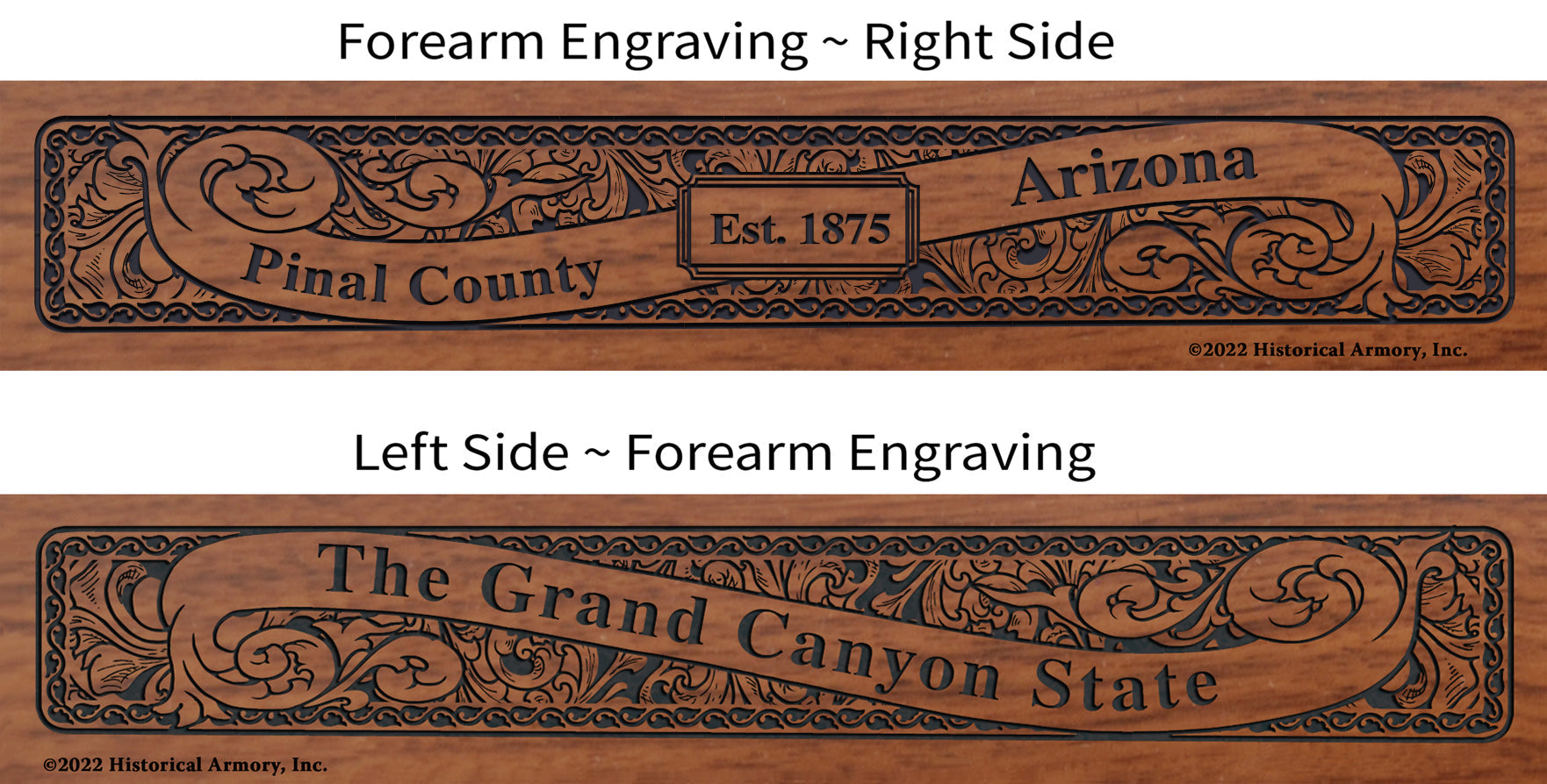 Pinal County Arizona Engraved Rifle Forearm
