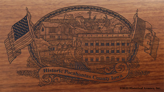 Pocahontas County Iowa Engraved Rifle Buttstock