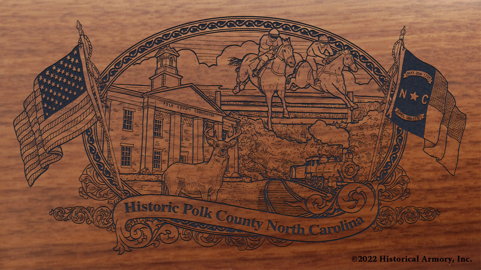 Polk County North Carolina Engraved Rifle Buttstock