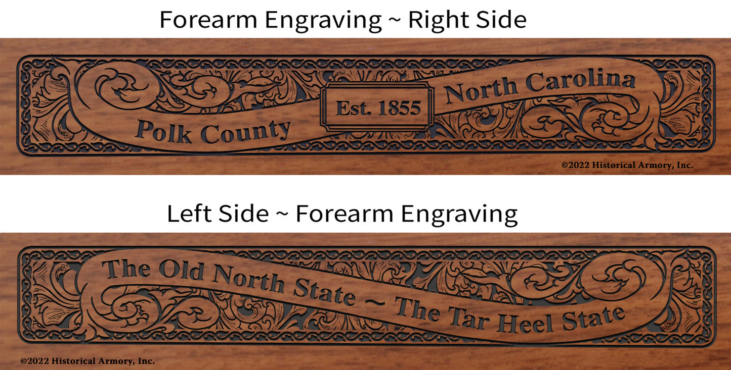 Polk County North Carolina Engraved Rifle Forearm