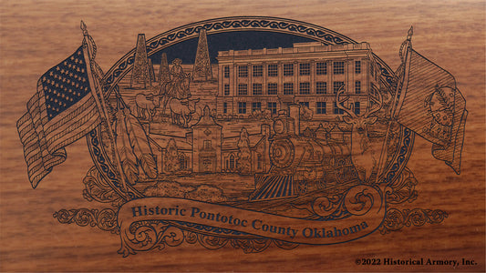 Pontotoc County Oklahoma Engraved Rifle Buttstock