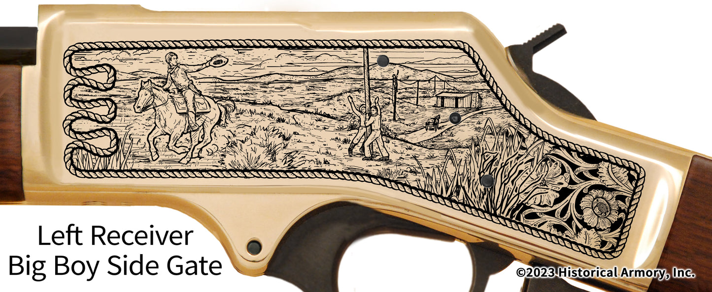 Pony Express Limited Edition Engraved Henry Big Boy Brass Side Gate Rifle