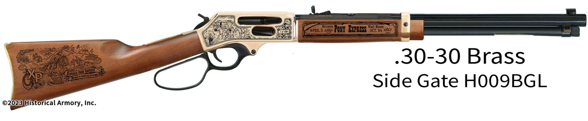 Pony Express Limited Edition Engraved Henry .30-30 Brass Side Gate Rifle