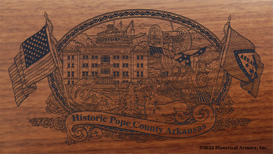 Pope County Arkansas Engraved Rifle Buttstock